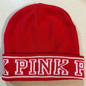 PINK Victoria’s Secret Red Beanie NWOT